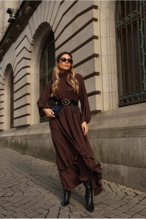 VESTIDO LARGO CINTURÓN